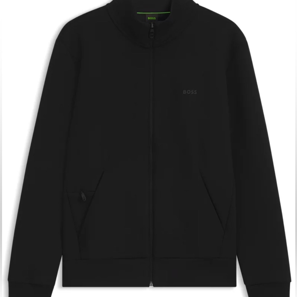 Hugo Boss Stretch Cotton Zip-Up Sweatshirt With Logo Print